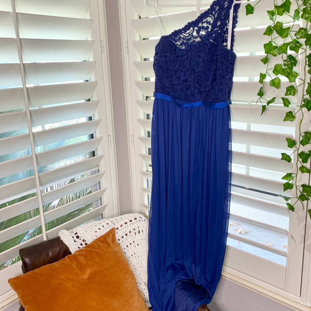 David’s Bridal Navy Bridesmaid Dress